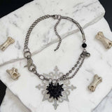 Punk Thorns Demon Heart Stainless Steel Tassel Necklace | Gthic.com