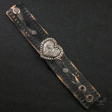 Punk Totem Design Heart Leather Bracelet | Gthic.com