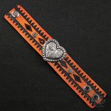 Punk Totem Design Heart Leather Bracelet | Gthic.com