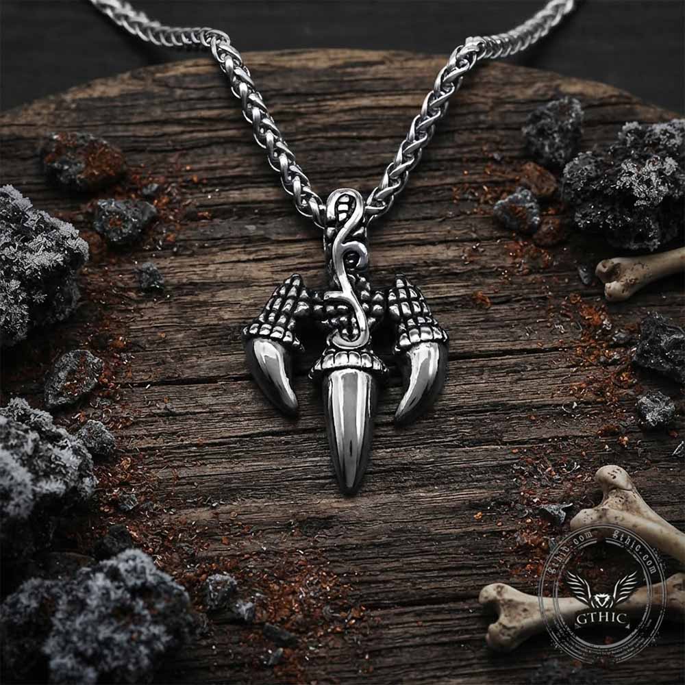 Punk Trident Eagle Claw Stainless Steel Pendant | Gthic.com