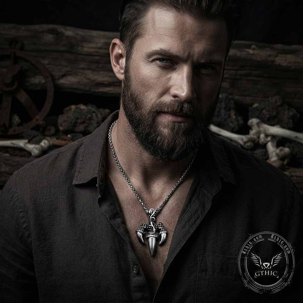 Punk Trident Eagle Claw Stainless Steel Pendant | Gthic.com