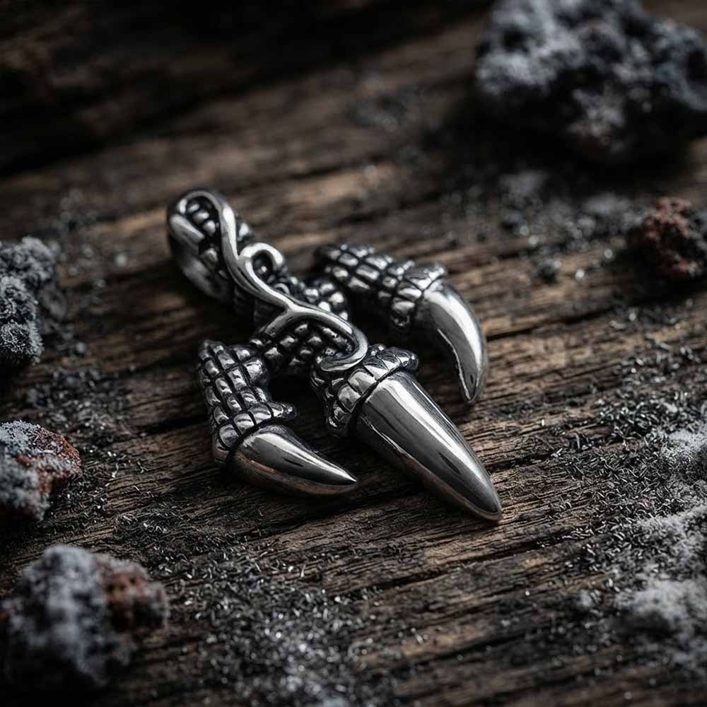 Punk Trident Eagle Claw Stainless Steel Pendant
