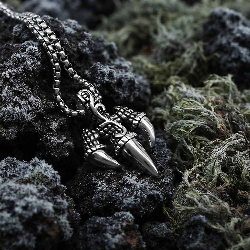 Punk Trident Eagle Claw Stainless Steel Pendant