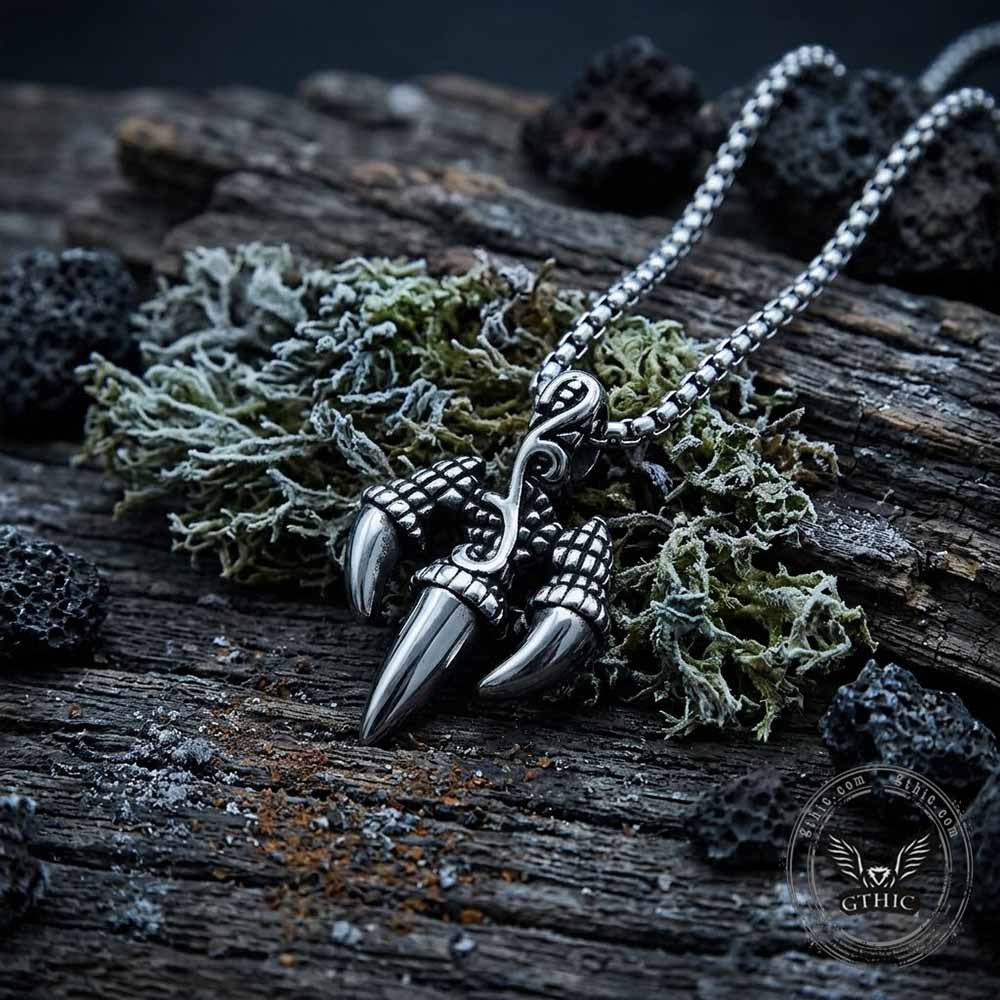 Punk Trident Eagle Claw Stainless Steel Pendant