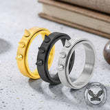 Punk Triple-Spike Stainless Steel Spinner Ring | Gthic.com