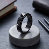 Punk Triple-Spike Stainless Steel Spinner Ring