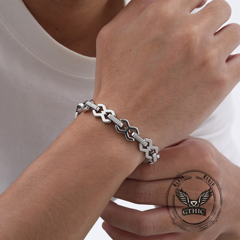 Punk Versatile Stainless Steel Patchwork Bracelet | Gthic.com