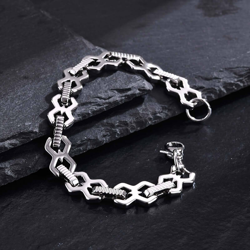 Punk Versatile Stainless Steel Patchwork Bracelet | Gthic.com