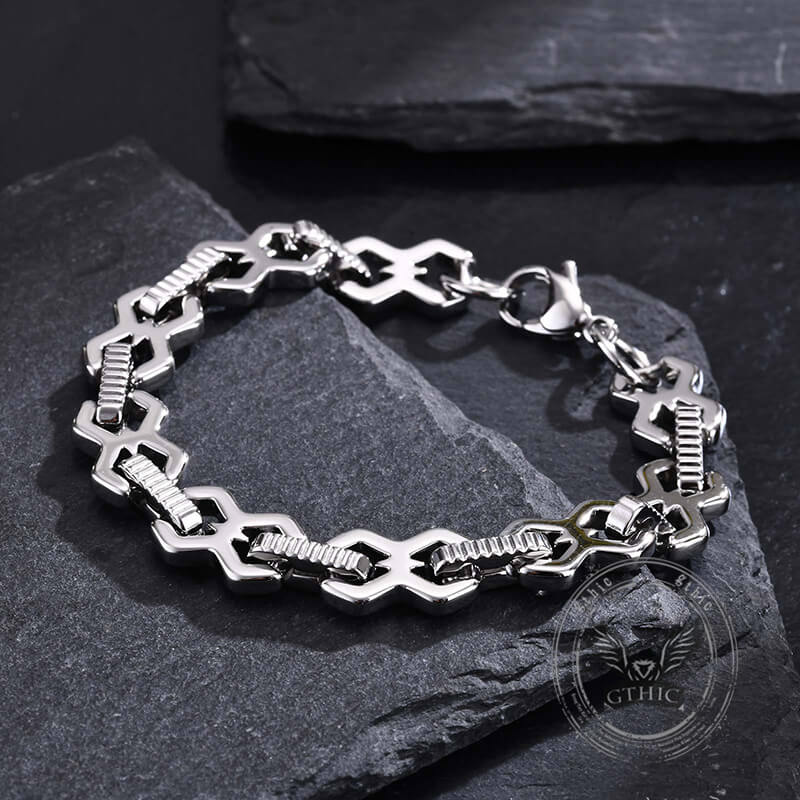 Punk Versatile Stainless Steel Patchwork Bracelet | Gthic.com