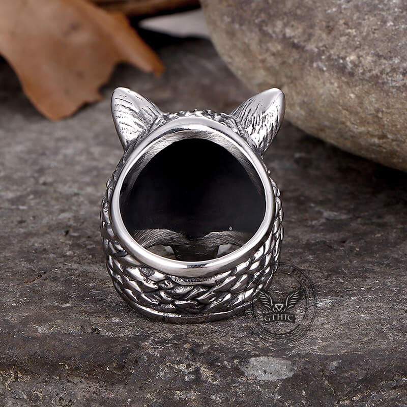 Punk Viking Wolf Head Stainless Steel Ring