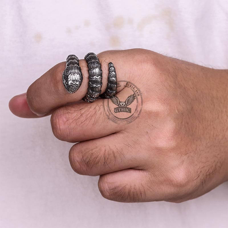 Punk Winding Snake Stainless Steel Animal Ring