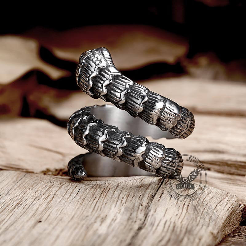 Punk Winding Snake Stainless Steel Animal Ring