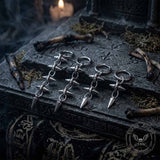 Punk Y2K Chain Spikes Stainless Steel Earrings | Gthic.com