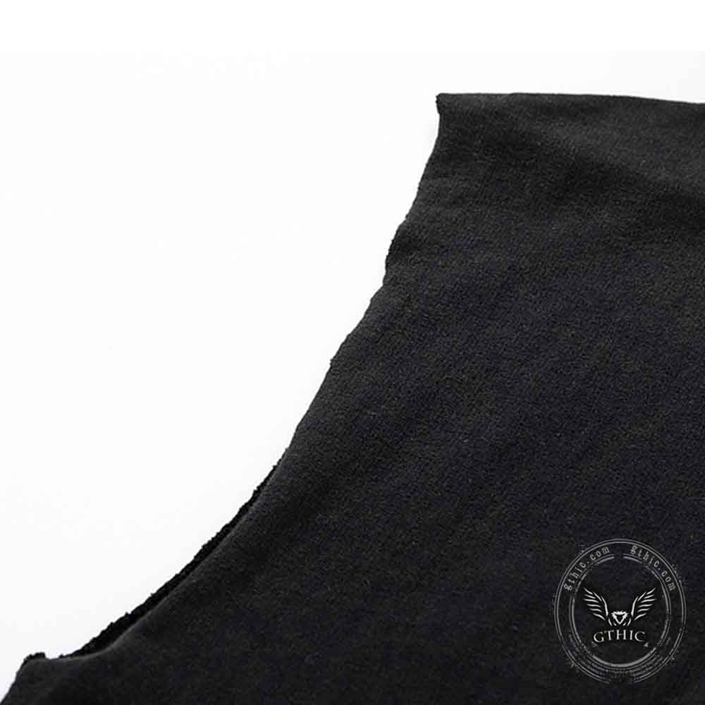 Punk Y2K Cross Wings Print Sleeveless Hoodie