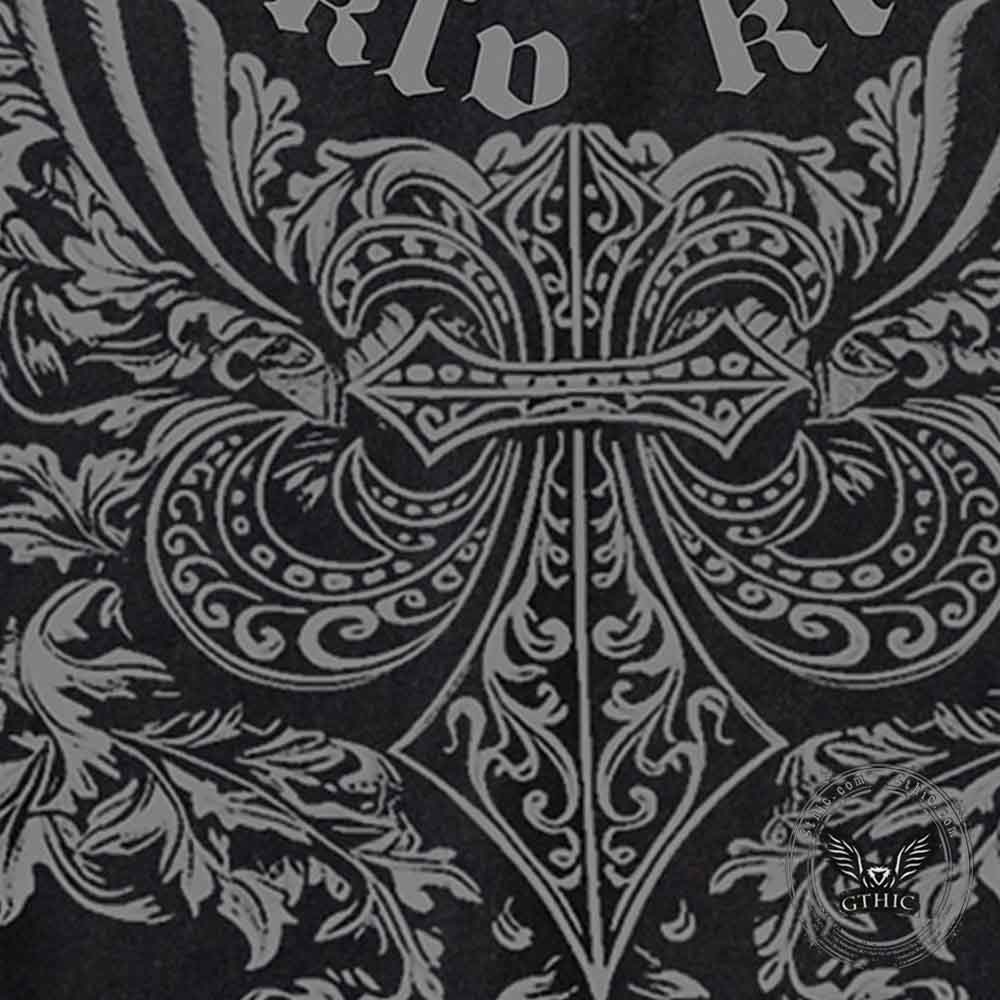 Punk Y2K Cross Wings Print Sleeveless Hoodie