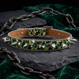 Punk Y2K Leopard Spiked Rhinestone Choker Necklace