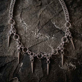 Punk Y2K Multi-Spike Stainless Steel Clavicle Necklace | Gthic.com
