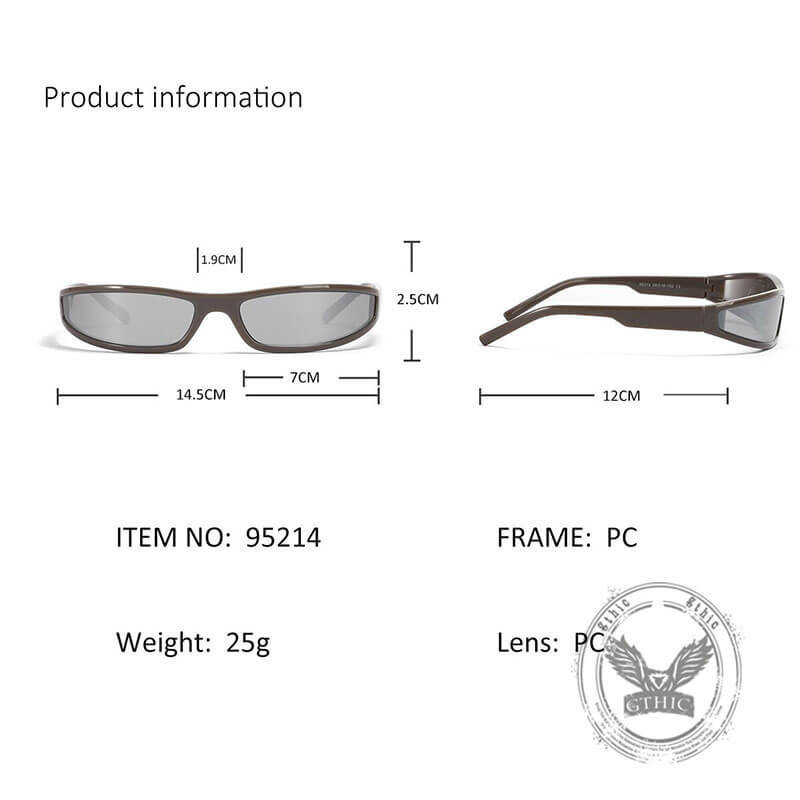 Punk Y2K Narrow Frame Colorful UV-Proof PC Sunglasses | Gthic.com