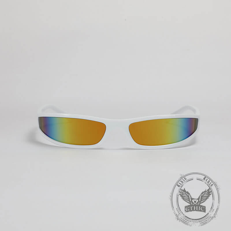 Punk Y2K Narrow Frame Colorful UV-Proof PC Sunglasses | Gthic.com