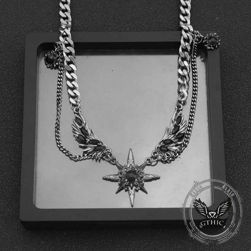 Punk Y2K Wings Star Stainless Steel Clavicle Chain