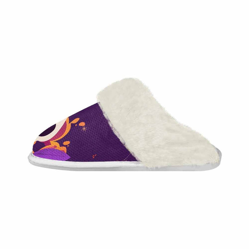 Purple Skull Leaf Cotton Slipper | Gthic.com