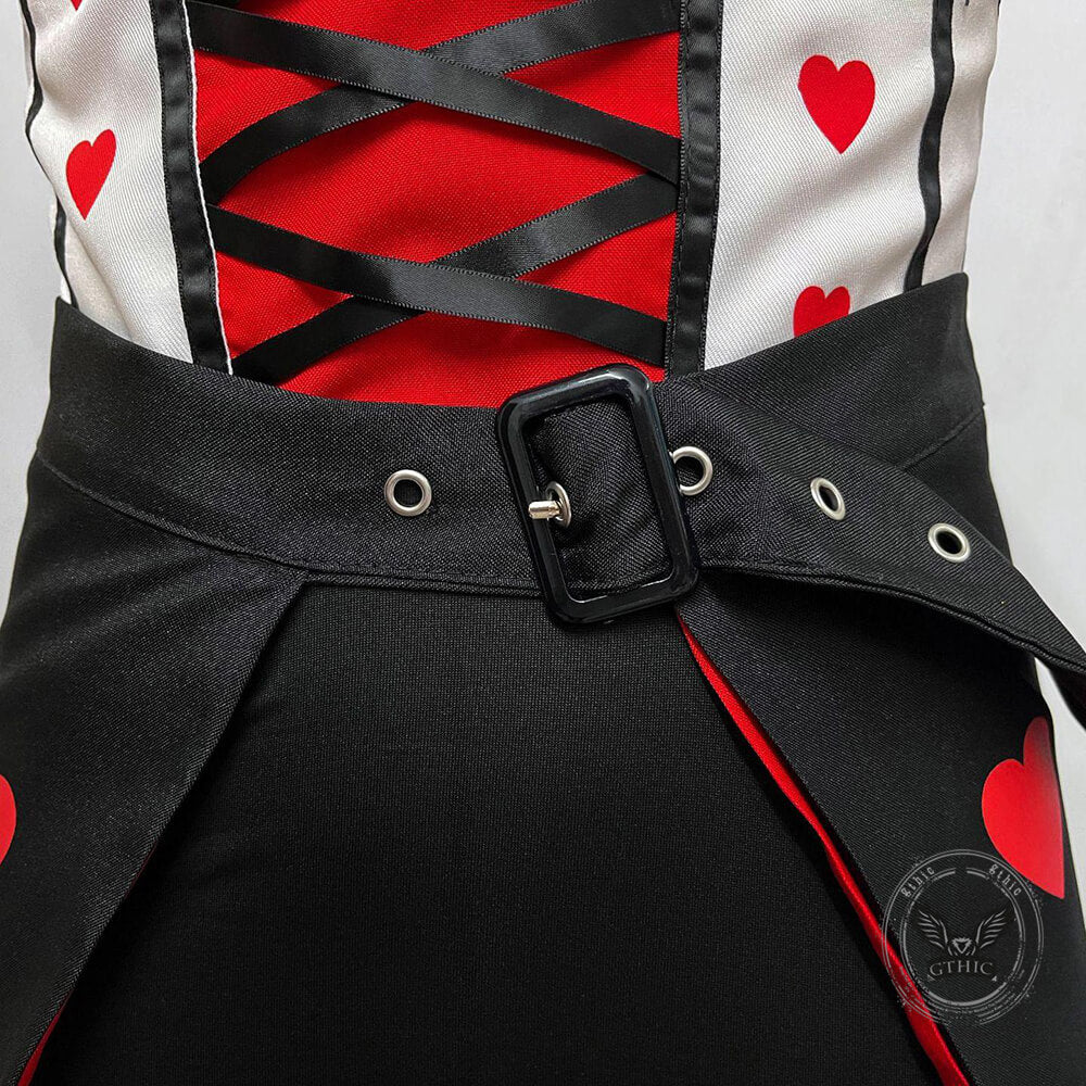 Queen of Hearts Halloween Cosplay Costume Set