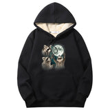 Racoons howling at the Moon Crew Collar Hoodie 01 | Gthic.com