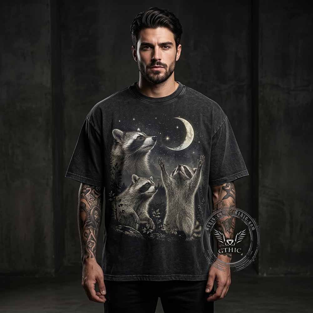 Racoons Howling At The Moon T-shirt | Gthic.com
