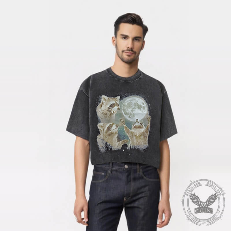 Howling Rabbit Shirt Racoons Howling At The Moon T-shirt – GTHIC