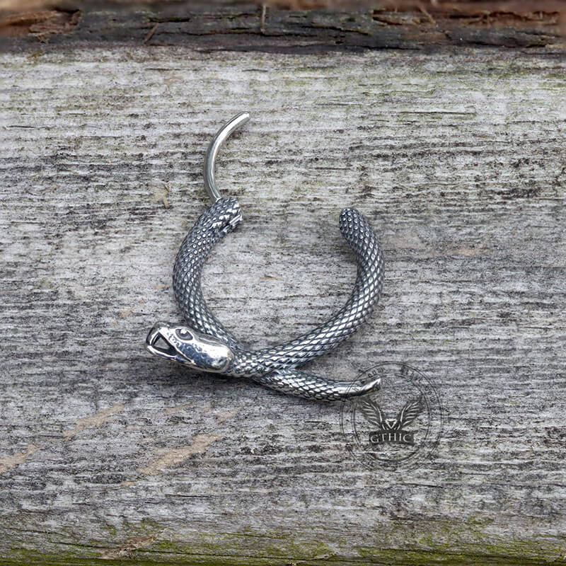 Rattlesnake Stainless Steel Snake Earrings | Gthic.com