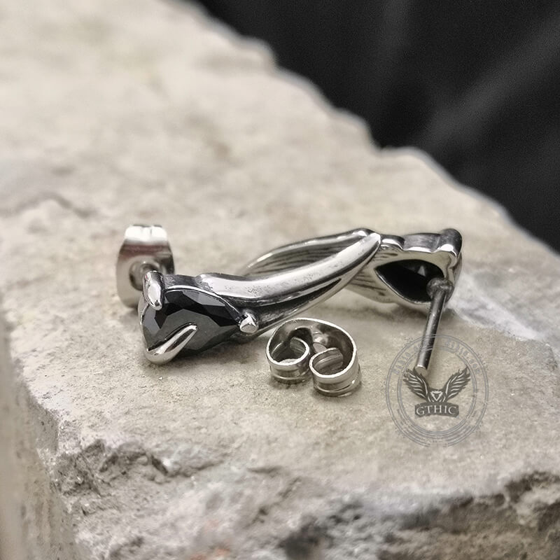 Raven Beak Stainless Steel Stud Earrings