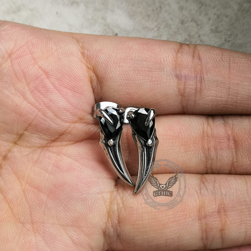 Raven Beak Stainless Steel Stud Earrings | Gthic.com