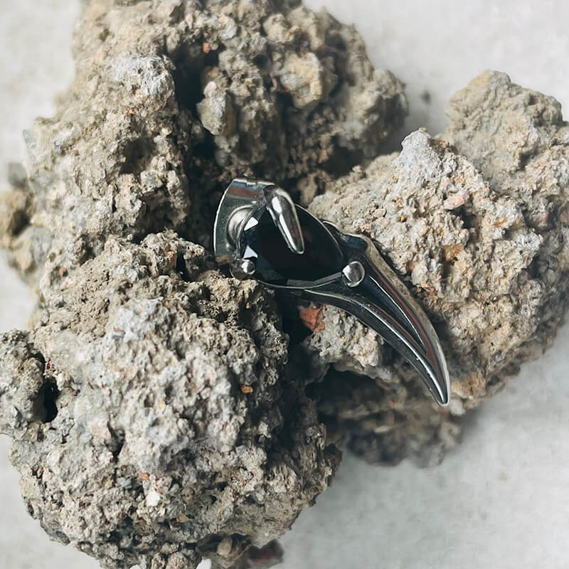 Raven Beak Stainless Steel Stud Earrings