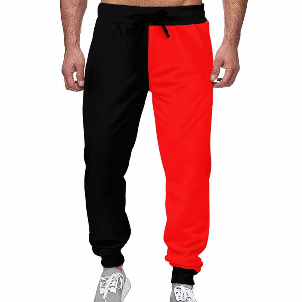 Red And Black Casual Elastic Drawstring Pants 01 | Gthic.com