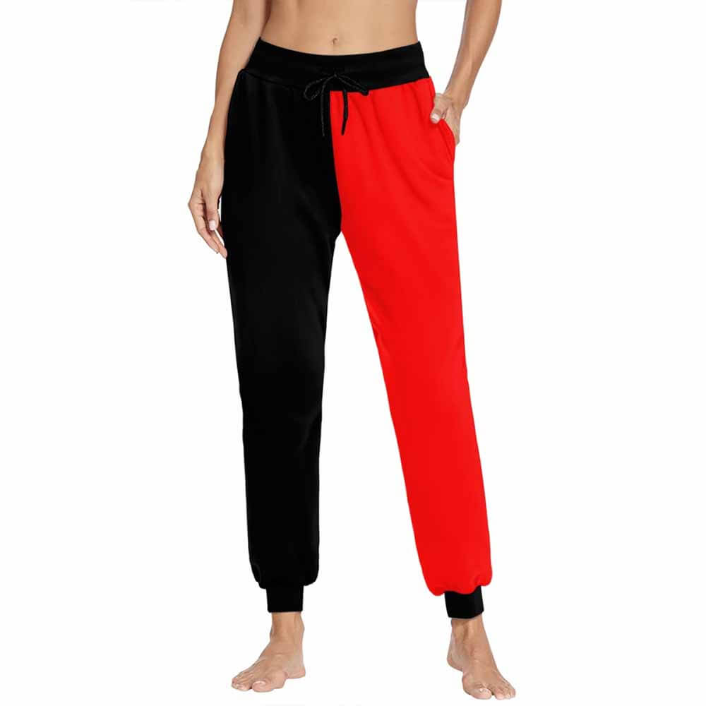 Red And Black Casual Elastic Drawstring Pants 03 | Gthic.com