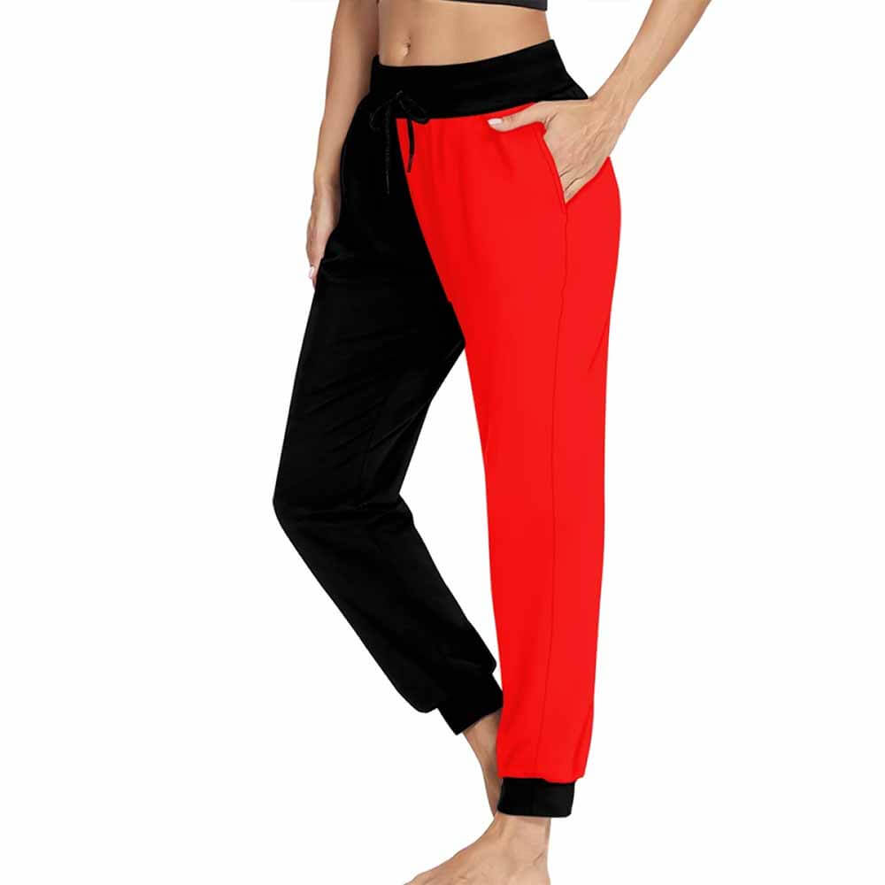 Red And Black Casual Elastic Drawstring Pants 02 | Gthic.com