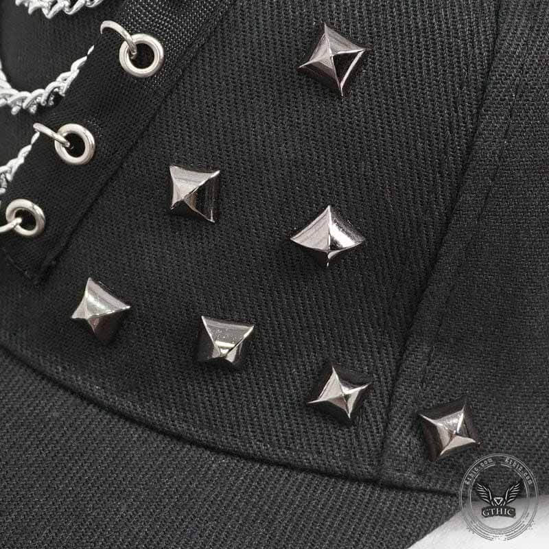 Red Devil Horns Studded Cap | Gthic.com