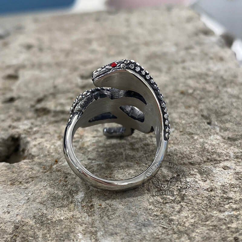 Red Eye Snake Stainless Steel Animal Ring