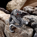 Red Eye Snake Stainless Steel Animal Ring | Gthic.com
