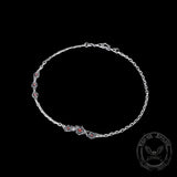 Red Gem-Set Roses Sterling Silver Necklace | Gthic.com