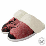 Red Sky Night Forest Keep Warm Cotton Slippers