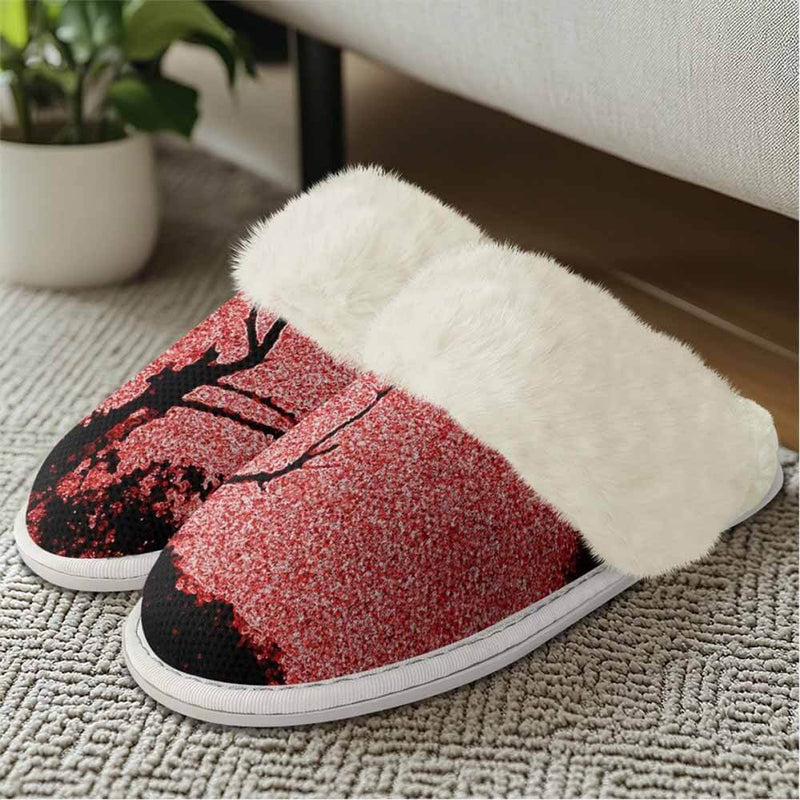 Red Sky Night Forest Cotton Slipper | Gthic.com