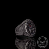 Anillo de plata de ley con diseño floral gótico y circonitas