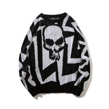 Reflective Skull Polyester Pullover Sweater