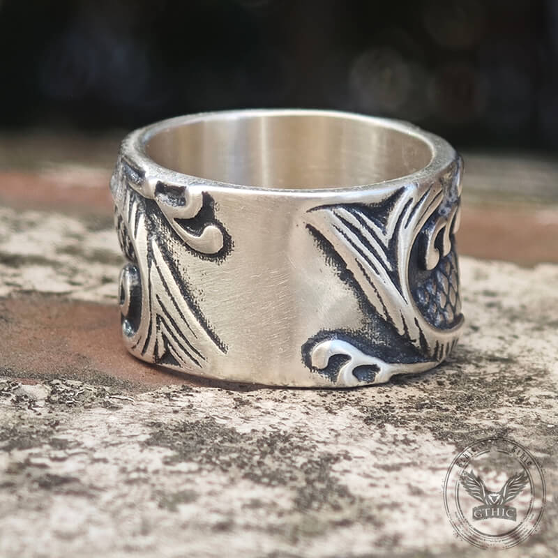 Relief Fish Sterling Silver Ring |Gthic.com