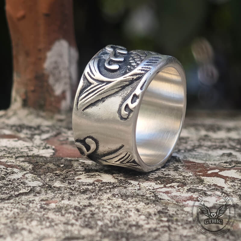 Relief Fish Sterling Silver Ring |Gthic.com