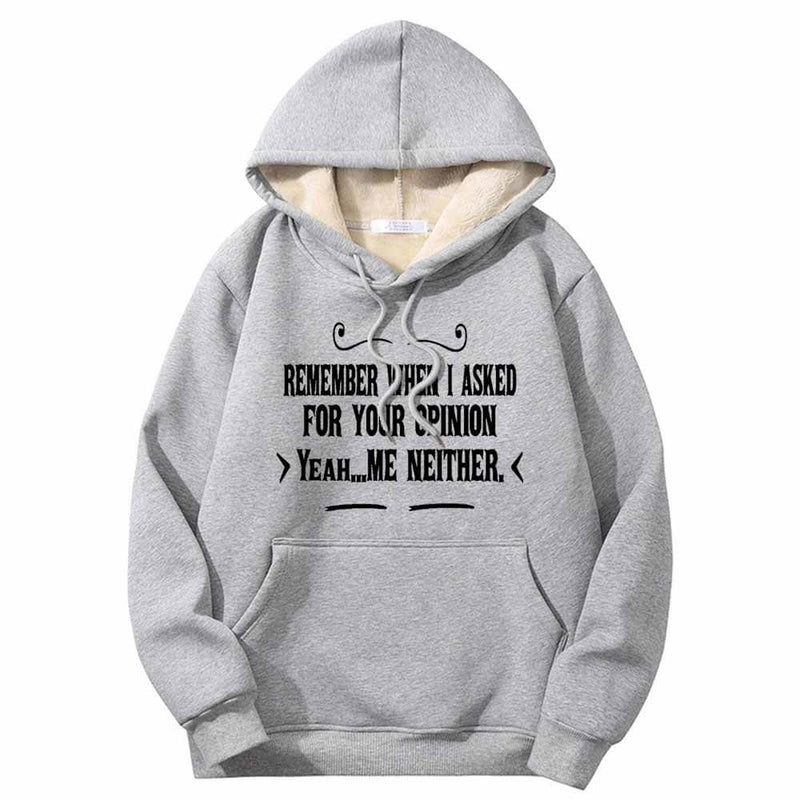 Remember When I Asked Letters Crew Collar Hoodie