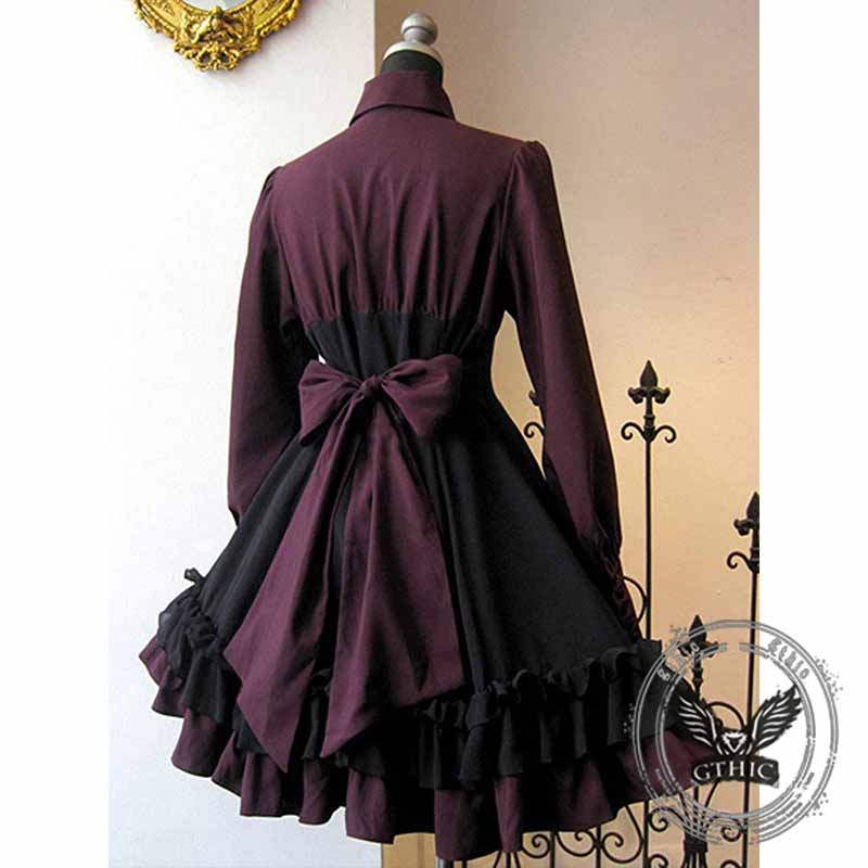 Renaissance Big Bow Gothic High Waist Dress 02 | Gthic.com