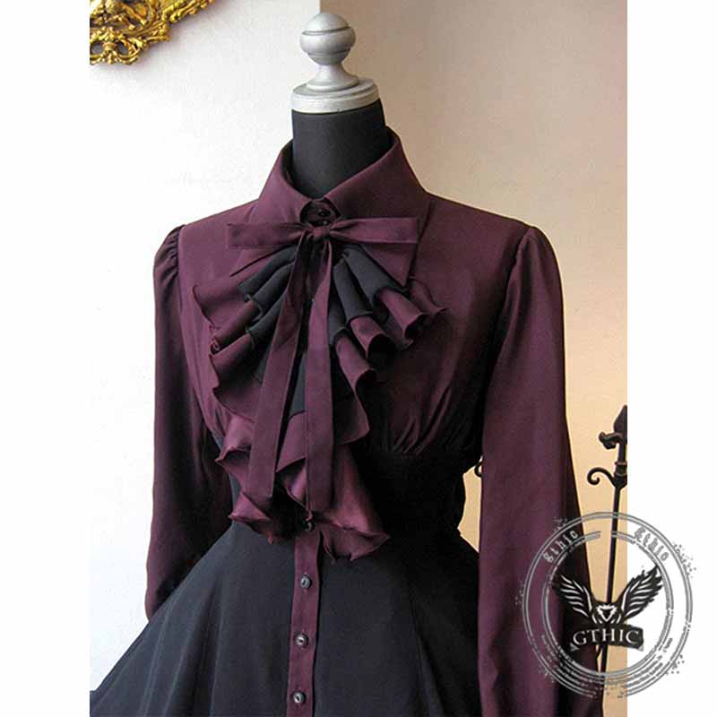 Renaissance Big Bow Gothic High Waist Dress 03 | Gthic.com