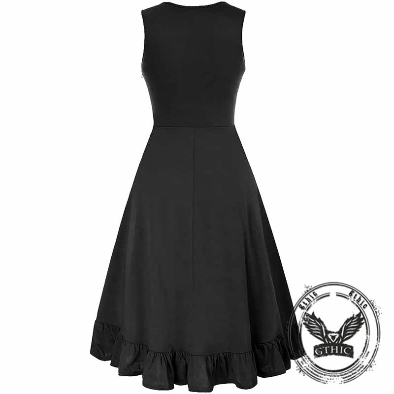 Renaissance Retro High Waist V Neck Sleeveless Dress GTHIC Renaissance Retro High Waist V Neck Sleeveless Dress GTHIC